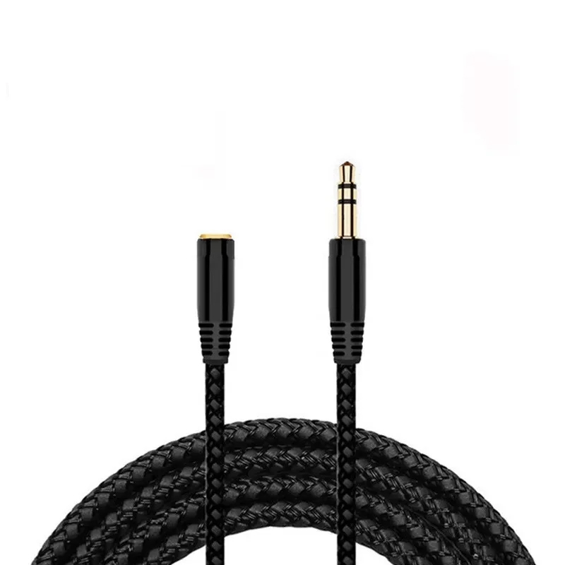 Аудіо-кабель подовжувач AUX 3.5 мм папа-мама 1 метр black