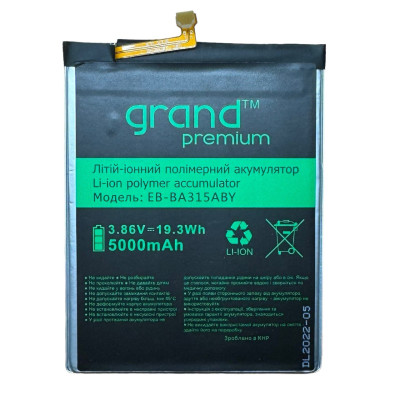 Акумулятор Samsung A31 2020 Galaxy A315 EB-BA315ABY Grand Premium Акумулятор Samsung A31 2020 Galaxy A315 EB-BA315ABY Grand Premium