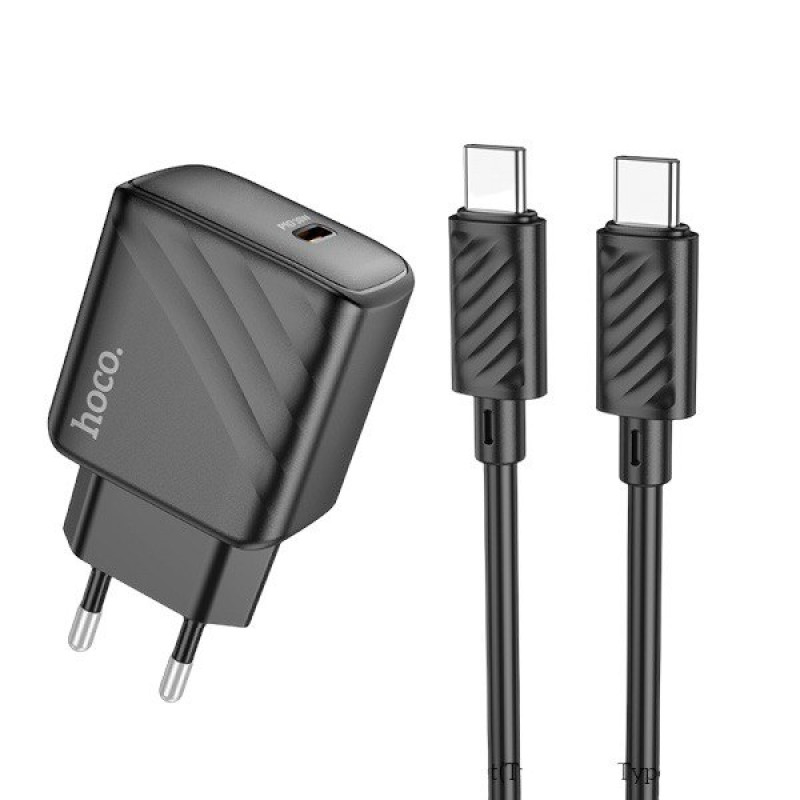 Зарядний пристрій з кабелем Type-C to Type-C Hoco CS22A USB-C, PD 30W black