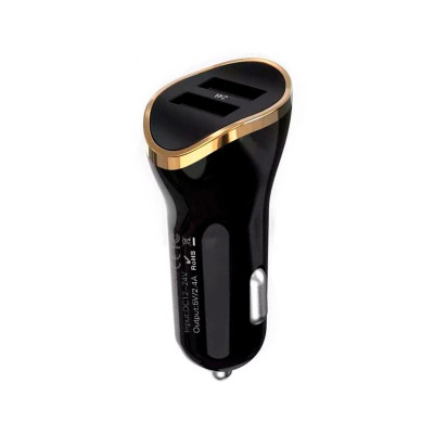 Автомобільний зарядний пристрій XO CC19 2 USB 2400 mA black