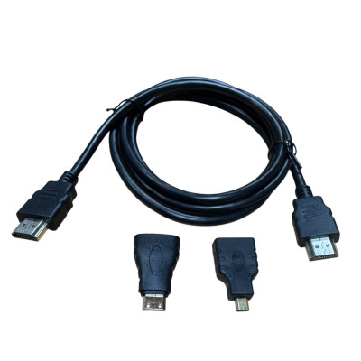 Кабель HDMI to HDMI 1.5m 3in1 + Адаптери на Mini та Micro HDMI