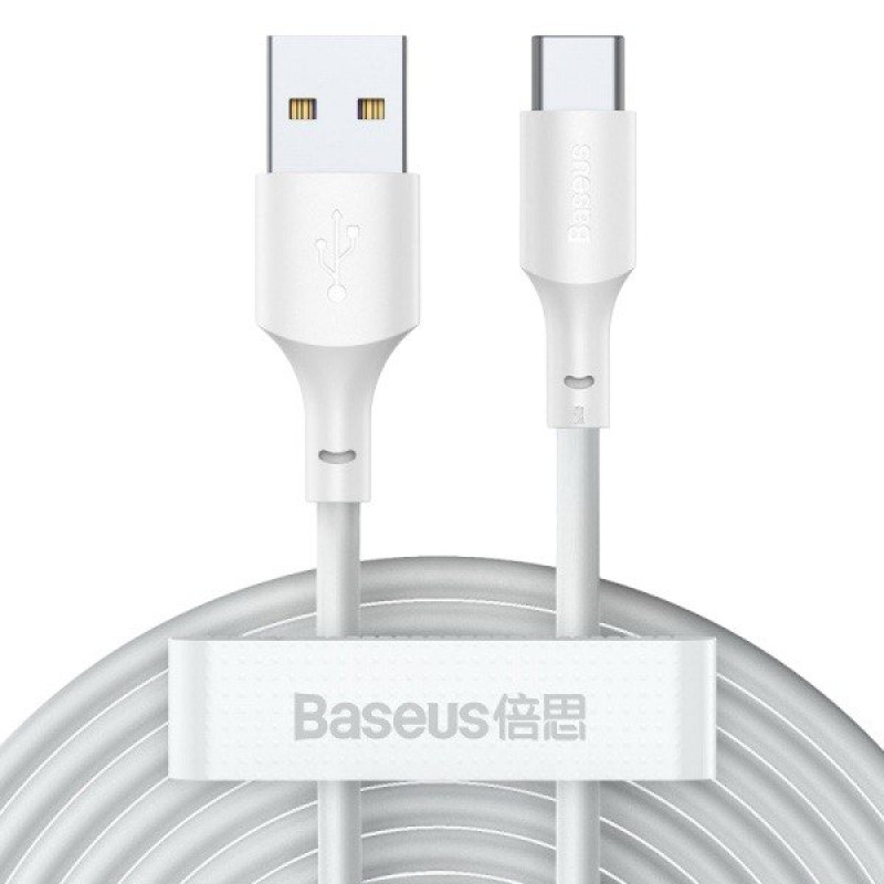 USB кабель Baseus Type-C TZCATZJ-02 white 2шт в коробці 1.5m