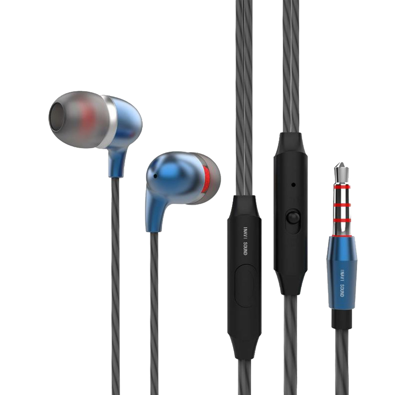Навушники Inavi D11 з мікрофоном blue