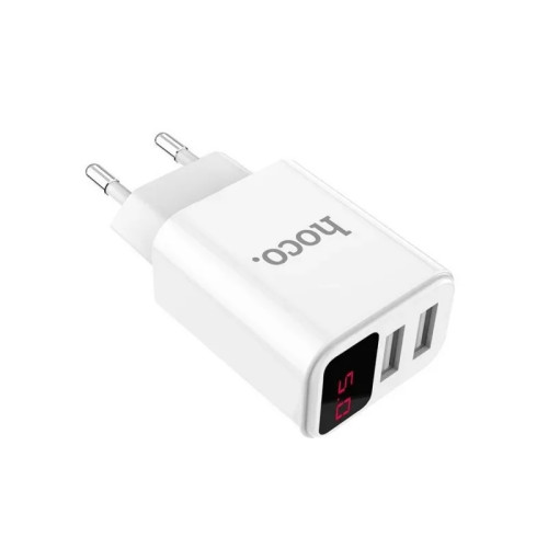 Зарядний пристрій Hoco C63A LCD 2 USB 2100 mA white Зарядний пристрій Hoco C63A LCD 2 USB 2100 mA white