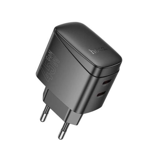Зарядний пристрій Hoco CS62A 2USB-C  PD 45W black