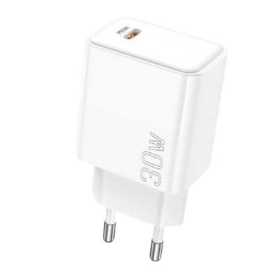Зарядний пристрій Borofone BA77A USB-C, PD 30W, white Зарядний пристрій Borofone BA77A USB-C, PD 30W, white