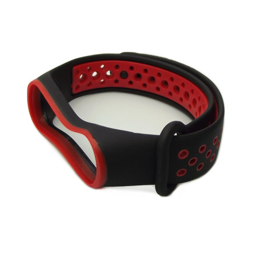 Ремінець для Xiaomi Mi Band 3, 4 Nike design black-red Ремінець для Xiaomi Mi Band 3, 4 Nike design black-red