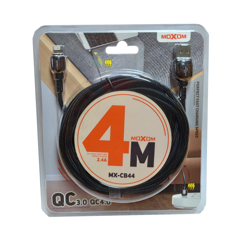 USB кабель Moxom MX-CB44 Lightning 4 метри black