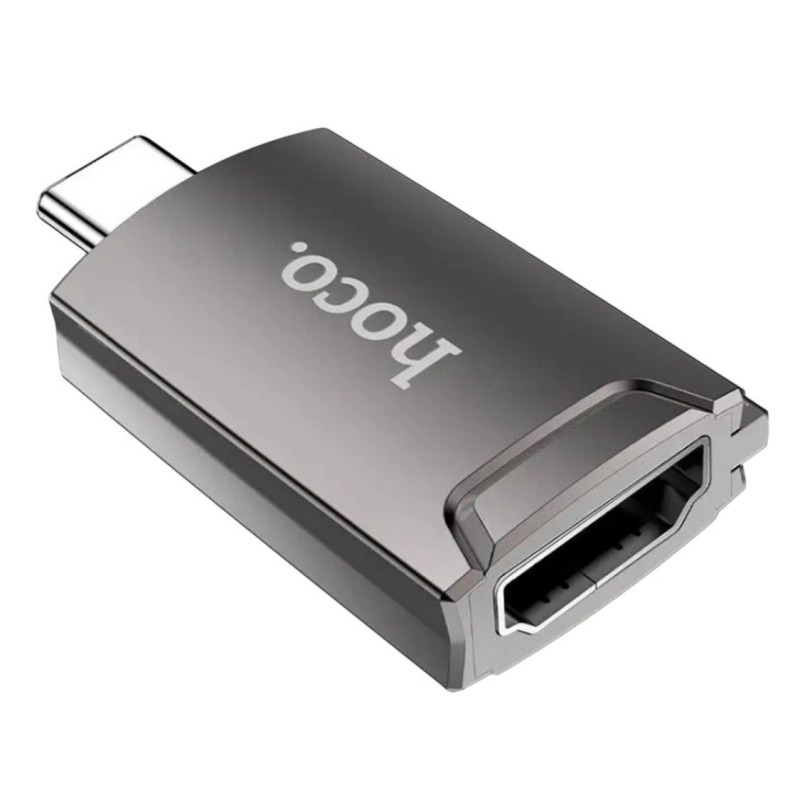 Перехідник Type-C to HDMI Hoco UA19 adapter Metal Gray