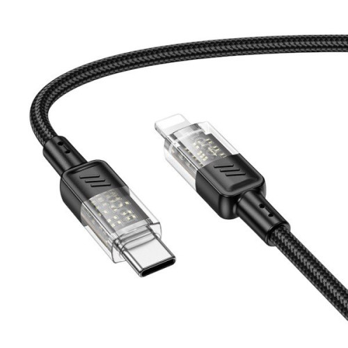 USB кабель Hoco U129 Type-C на Lightning 1.2m black USB кабель Hoco U129 Type-C на Lightning 1.2m black