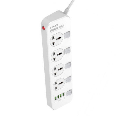 Мережевий подовжувач Ldnio SC4408, 4 розетки, 4-port USB, 2 метри white Мережевий подовжувач Ldnio SC4408, 4 розетки, 4-port USB, 2 метри white
