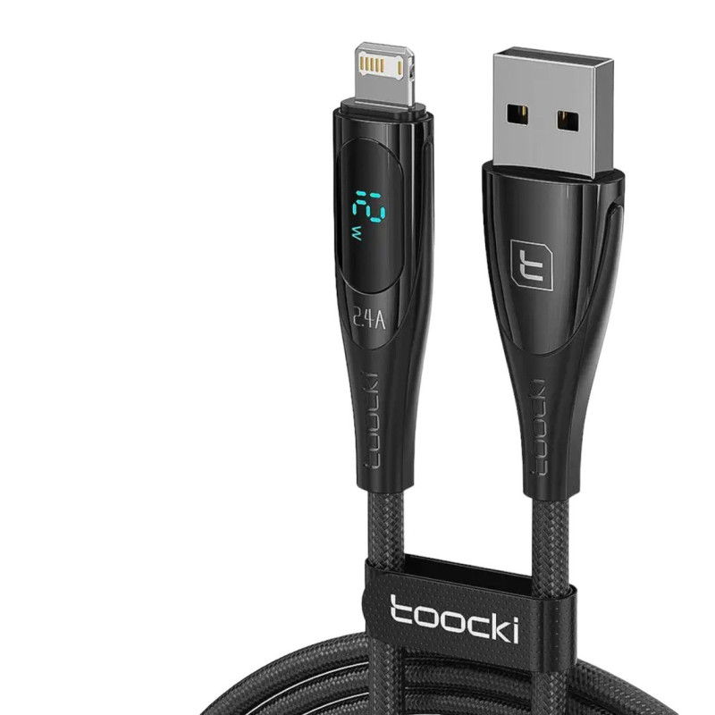 USB кабель Toocki Lightning TQ-X34 LCD black 2 метри