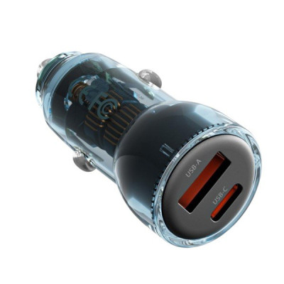 Автомобільний зарядний пристрій XO CC60 USB-A 30W, USB-C 30W blue Автомобільний зарядний пристрій XO CC60 USB-A 30W, USB-C 30W blue