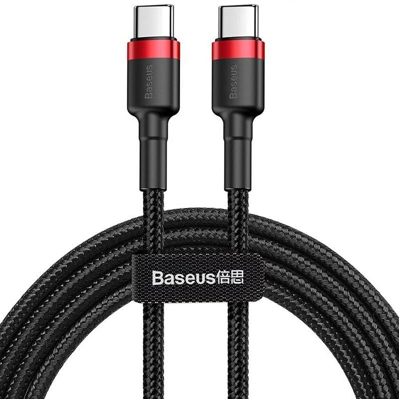 USB кабель Baseus Type-C to Type-C CATKLF-H91 2 метри black-red