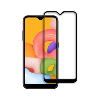 Захисне скло Glass Samsung A01, A015, M01, A40 Full Glue black