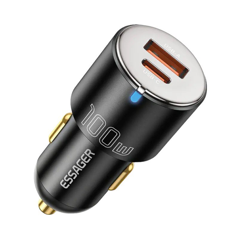 Автомобільний зарядний пристрій Essager F698 100W, USB-C 65W, USB-A 35W black