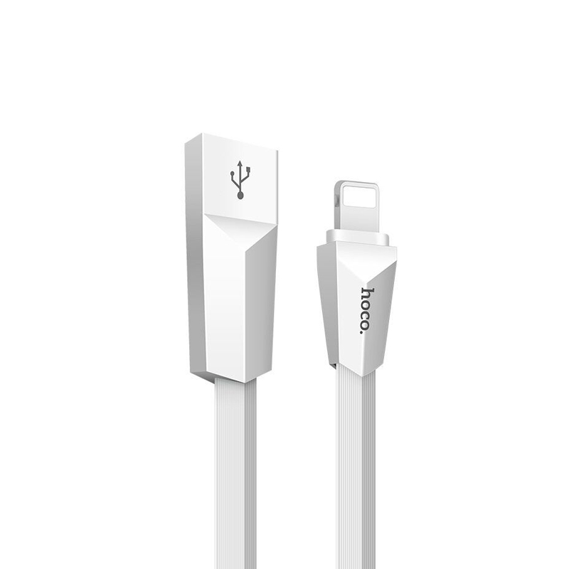 USB кабель Hoco X4 Zinc Alloy Rhombic Lightning white