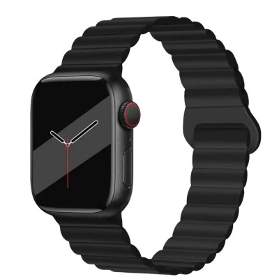 Ремінець для Apple Watch 42, 44, 45, 49 silicone magnetik 2 black Ремінець для Apple Watch 42, 44, 45, 49 silicone magnetik 2 black