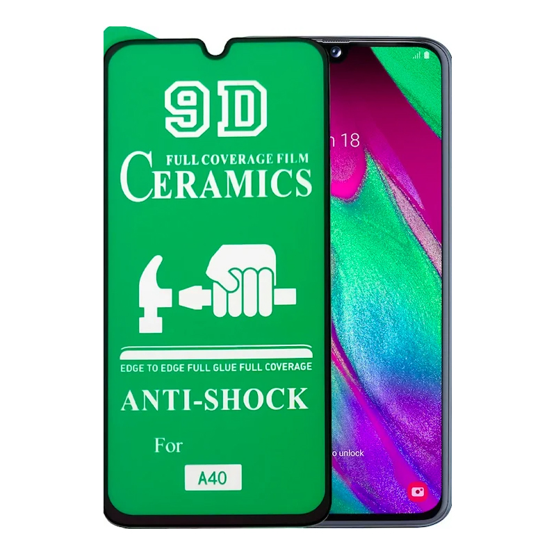Захисне скло Glass Samsung A40, A405 Ceramic black