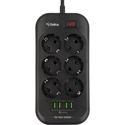Мережевий подовжувач Gelius Pro PowerStrip U-Power 4 USB ports 3.4A, 2m GP-PS-002 Black