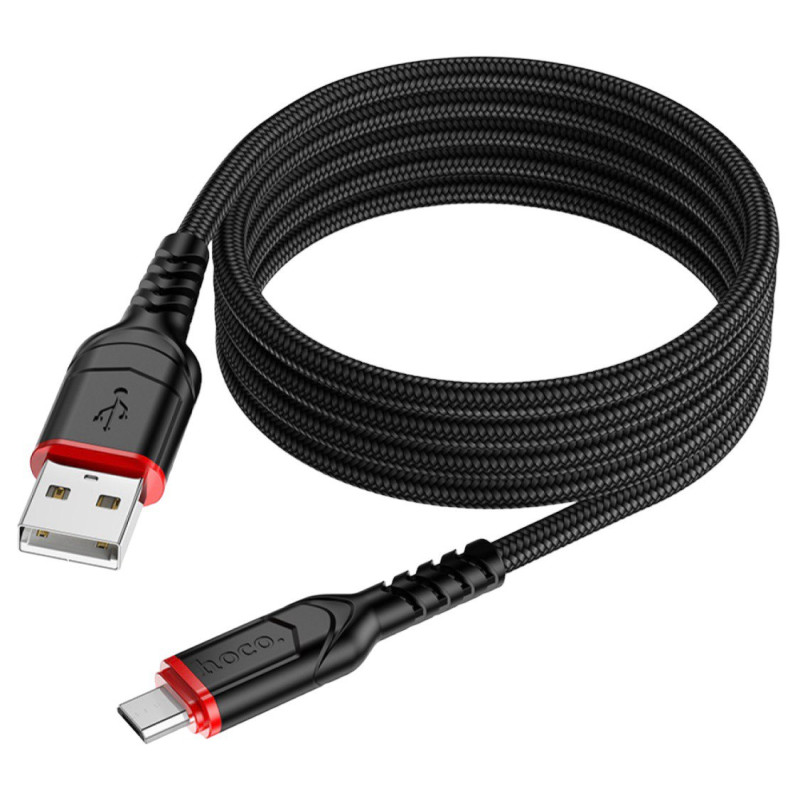USB кабель Hoco X59 Victory microUSB black 2 метри