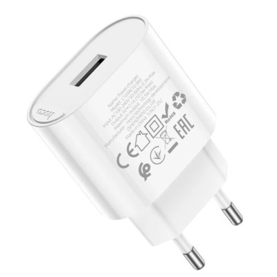 Зарядний пристрій Hoco C109A USB-A 2.1A white