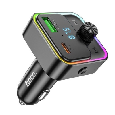 FM трансмітер Hoco E81 USB-A QC3.0, USB-C PD30W black FM трансмітер Hoco E81 USB-A QC3.0, USB-C PD30W black