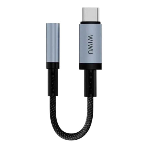 Перехідник на навушники з 3.5 на Type-C WiWu Wi-C047T black