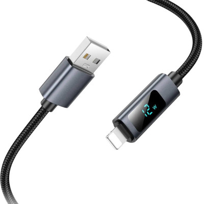 USB кабель Hoco X112 Lightning with display black USB кабель Hoco X112 Lightning with display black