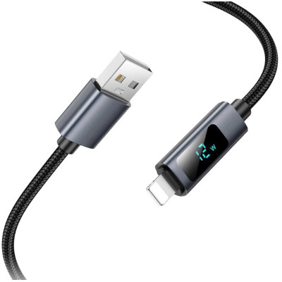 USB кабель Hoco X112 Lightning with display black