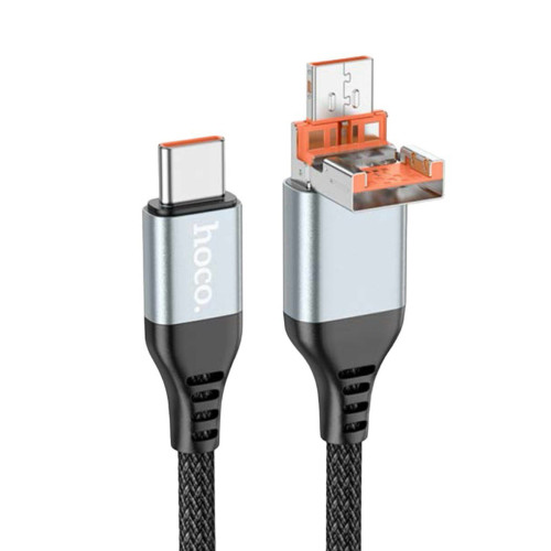 USB кабель Hoco U128 USB, Type-C на Lightning black USB кабель Hoco U128 USB, Type-C на Lightning black