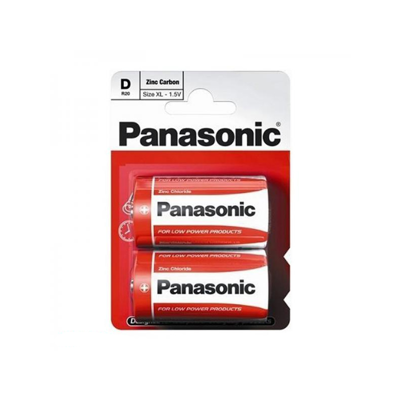Батарейка Panasonic RED Zink R20 BLI Zink-Carbon 2шт/уп