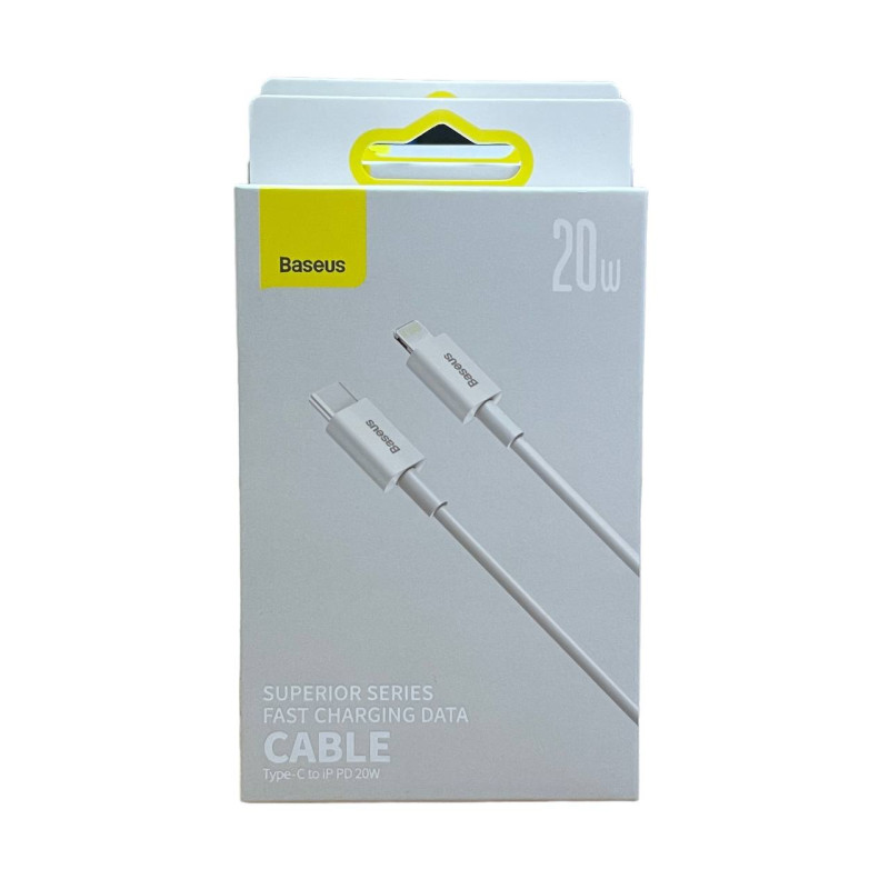 USB кабель Baseus CATLYS-02 Type-C to Lightning white 0.25m