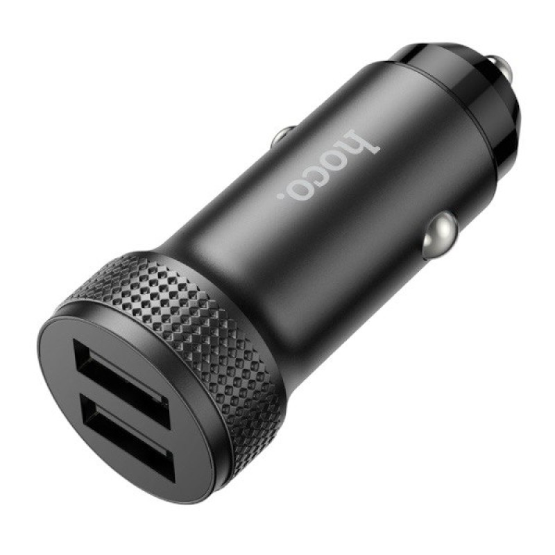 Автомобільний зарядний пристрій Hoco Z49 2 USB-A, 2.4A black