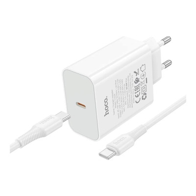 Зарядний пристрій з кабелем Type-C to Type-C Hoco C162A USB-C, PD 40W white