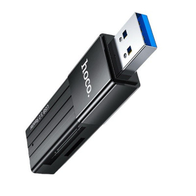 Картрідер microSD, SD Hoco HB20 USB3.0 black Картрідер microSD, SD Hoco HB20 USB3.0 black