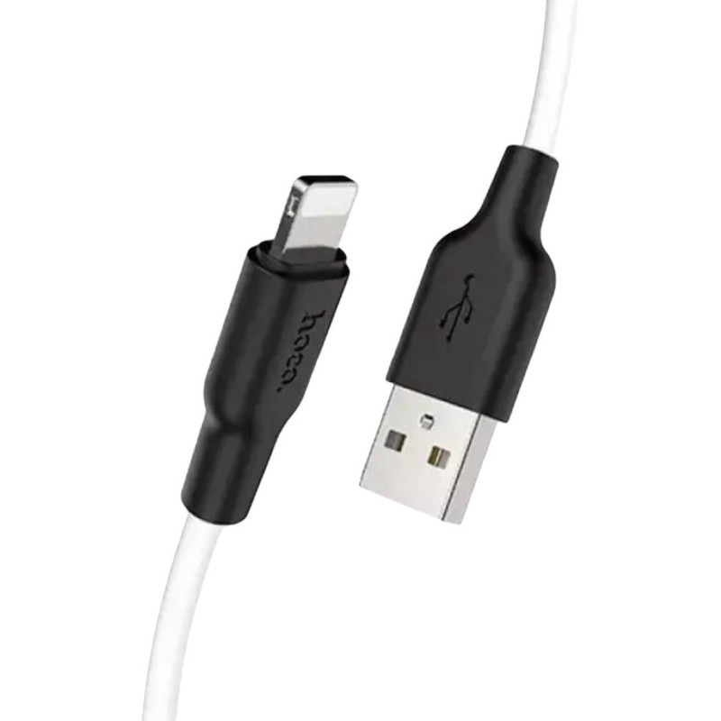 USB кабель Hoco X21 Silicone Lightning black white 2m