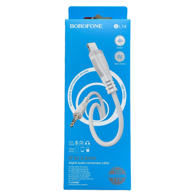 Перехідник iPhone Lightning на AUX 3.5 Borofone BL14 white Перехідник iPhone Lightning на AUX 3.5 Borofone BL14 white