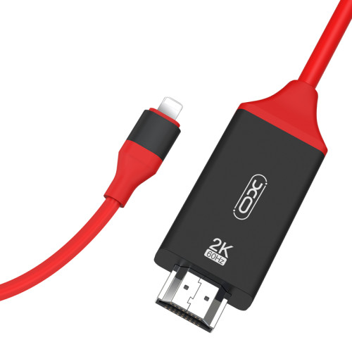 Перехідник кабель iPhone Lightning на HDMI XO GB006 2 метра red Перехідник кабель iPhone Lightning на HDMI XO GB006 2 метра red