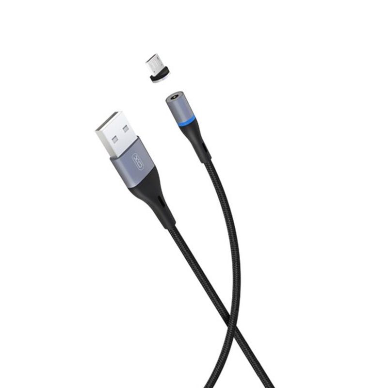 USB кабель XO NB125 microUSB магнітний black