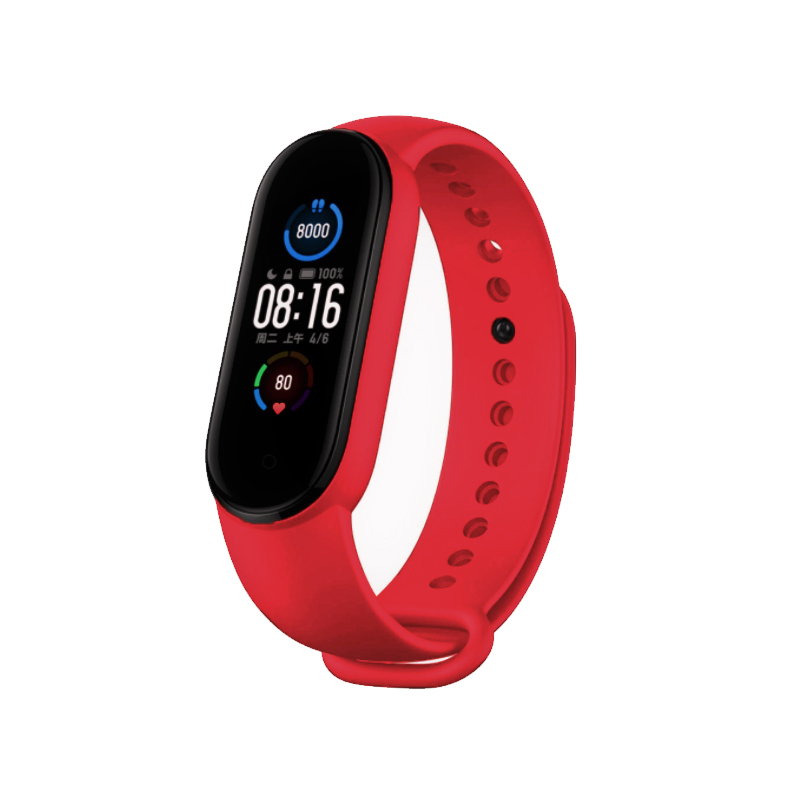 Ремінець для Xiaomi Mi Band 5, 6 silicone red