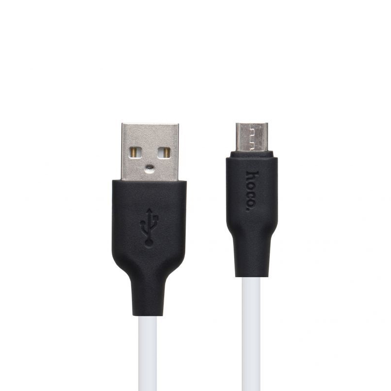 USB кабель Hoco X21 Plus Silicone microUSB white