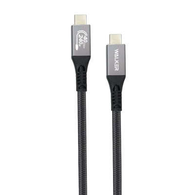 USB кабель Walker C995 Type-C to Type-C 240W Thunderbolt4 40Gb/sec black USB кабель Walker C995 Type-C to Type-C 240W Thunderbolt4 40Gb/sec black