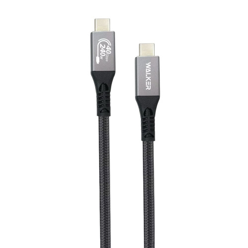 USB кабель Walker C995 Type-C to Type-C 240W Thunderbolt4 40Gb/sec black USB кабель Walker C995 Type-C to Type-C 240W Thunderbolt4 40Gb/sec black