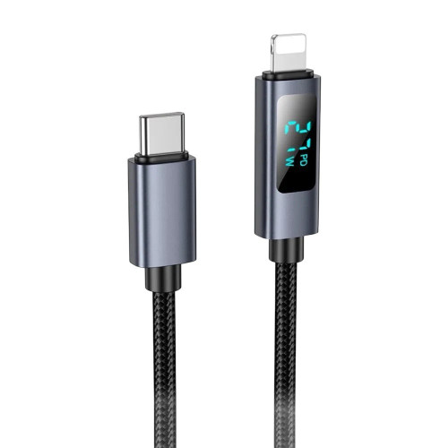 USB кабель Hoco X112 Type-C to Lightning with display black
