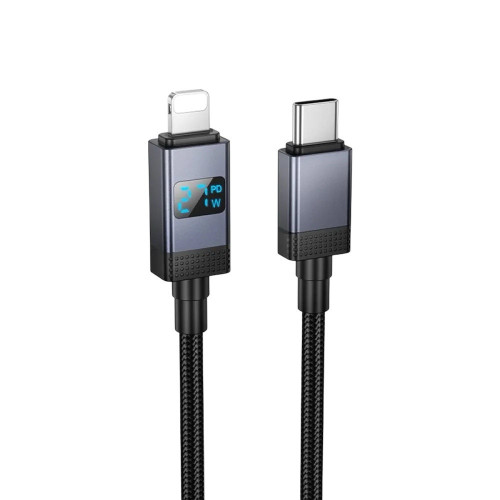 USB кабель Hoco X118 Type-C to Lightning 27W with display black