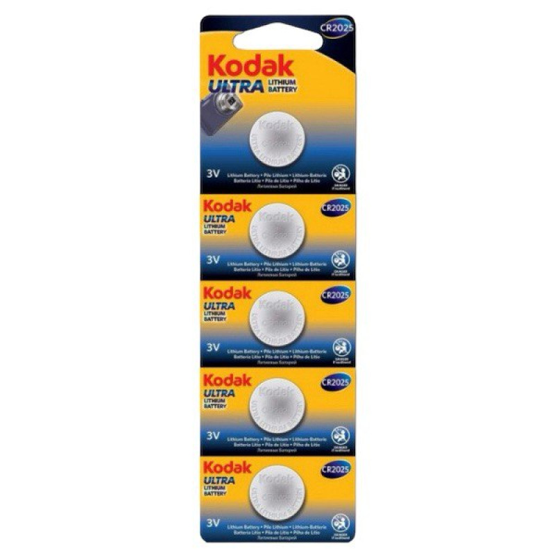 Батарейка Kodak CR2025 Lithium 3V 5шт/уп