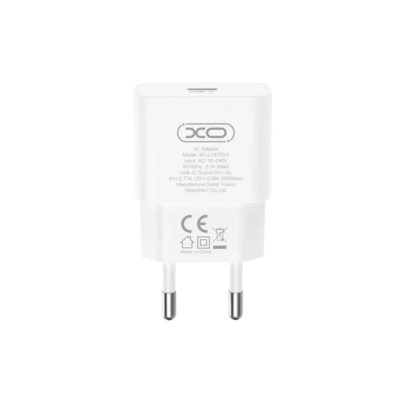 Зарядний пристрій XO L167 USB-C 25W white