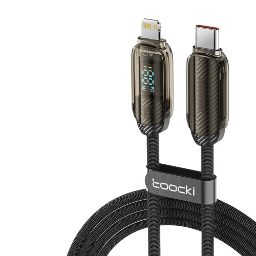 USB кабель Toocki Type-C на Lightning TQ-X59 LCD, PD 27W black USB кабель Toocki Type-C на Lightning TQ-X59 LCD, PD 27W black