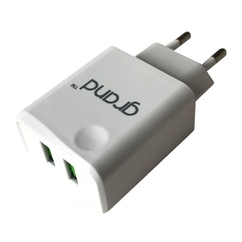 Зарядний пристрій Grand D10A-3, 2 port USB-A, white